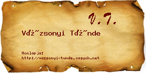 Vázsonyi Tünde névjegykártya