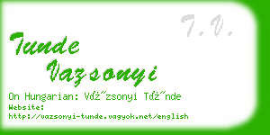 tunde vazsonyi business card